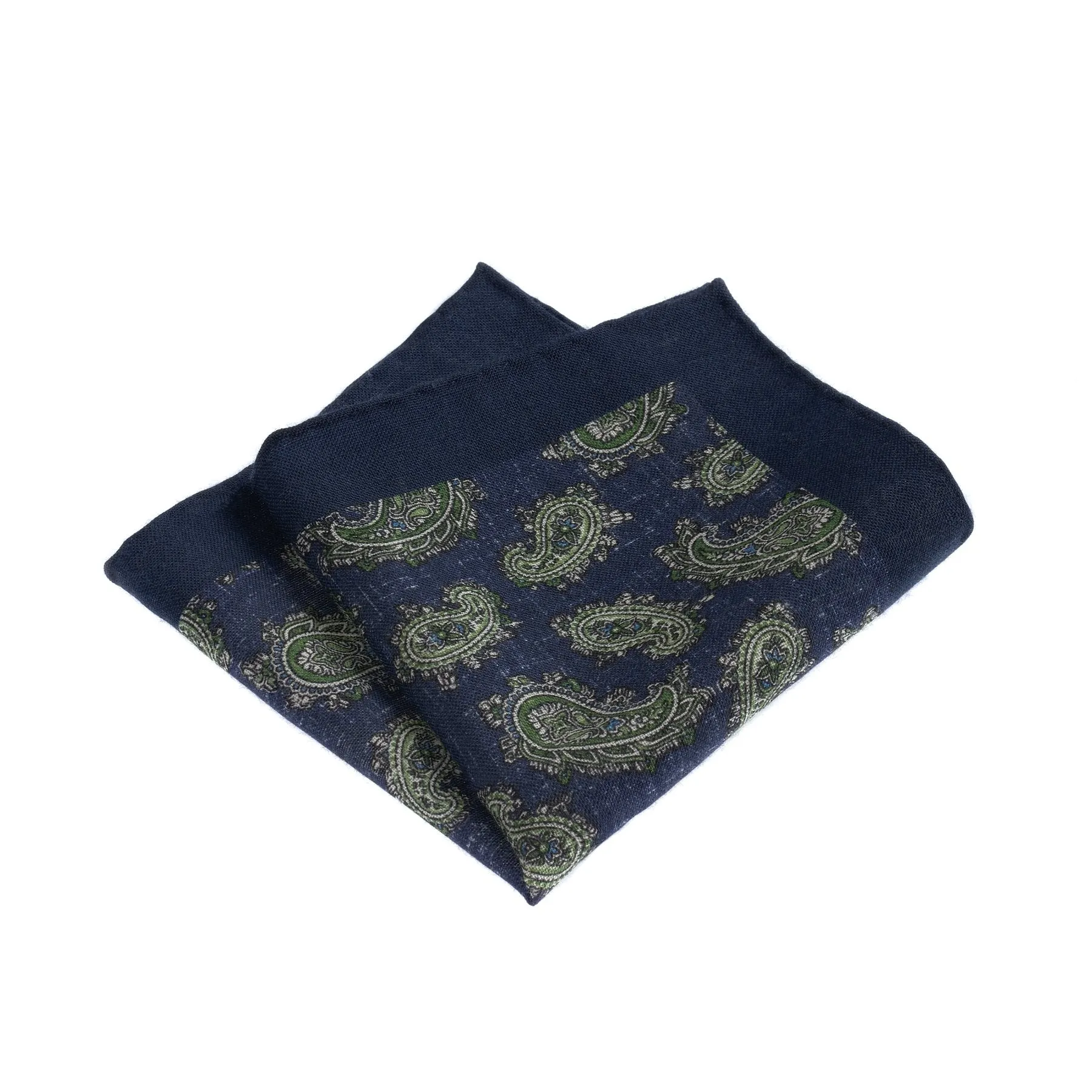  Finamore Paisley-Print Wool and Silk-Blend Pocket Square