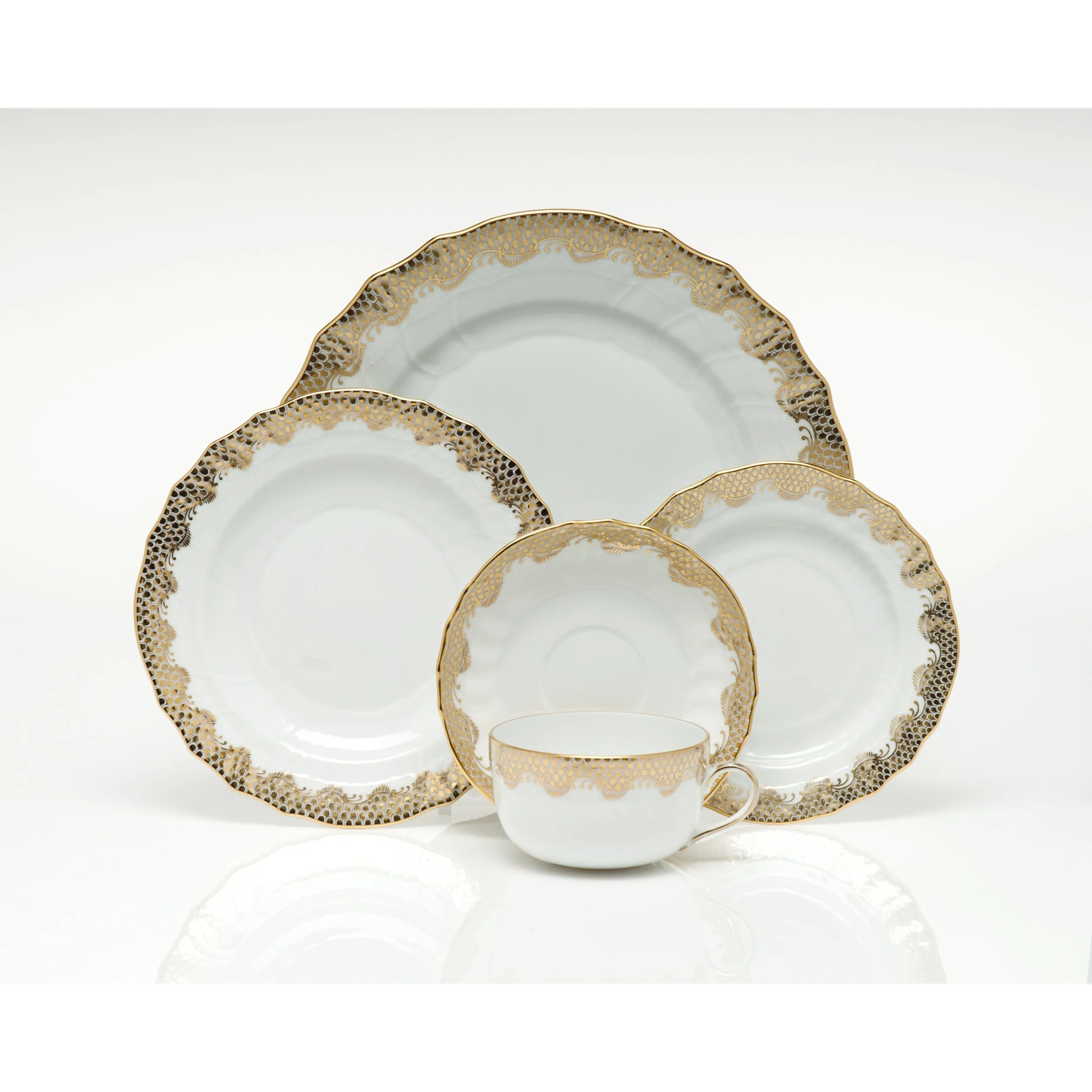 Fish Scale Dessert Plate, Gold