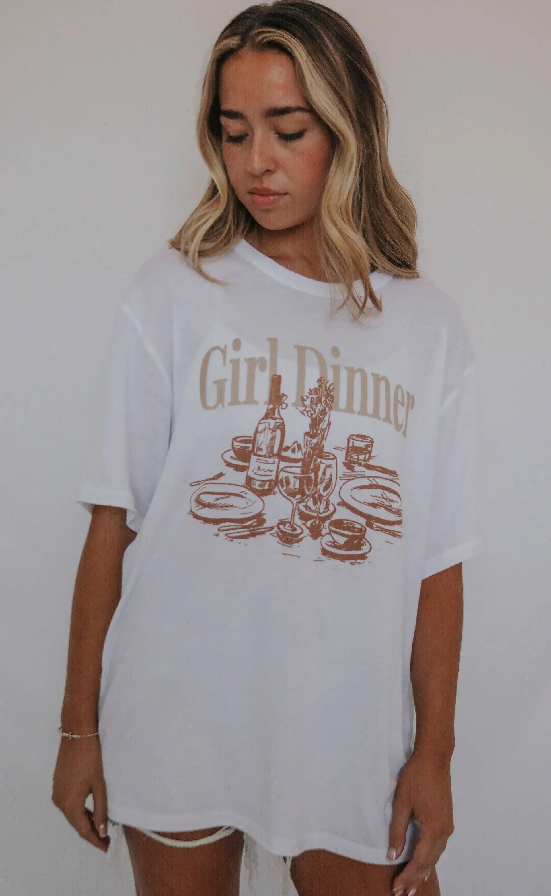 friday + saturday: girl dinner t shirt