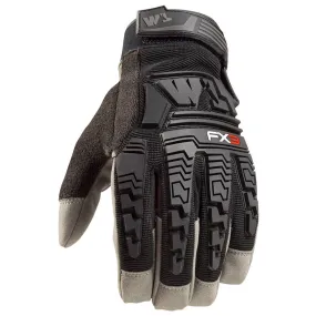 FX3 Men's Impact Protection Synthetic Palm Work Gloves - Black/Gray