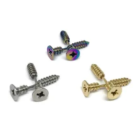 Gifts From The Crypt - Stainless Steel Screw Earrings