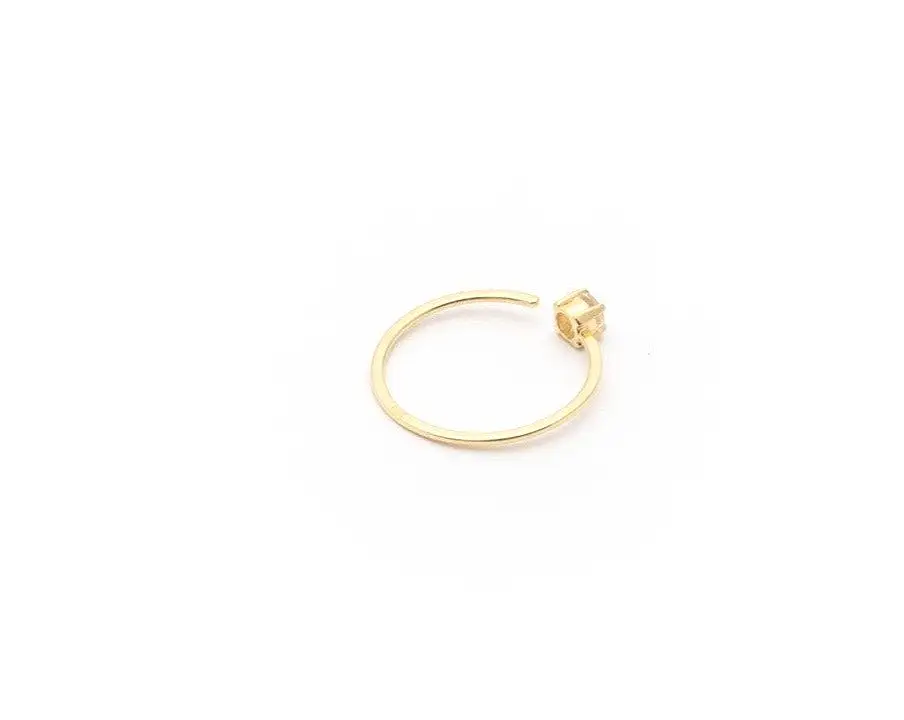 Gold & Gold-Vermeil natural diamond ring / ONE SIDE