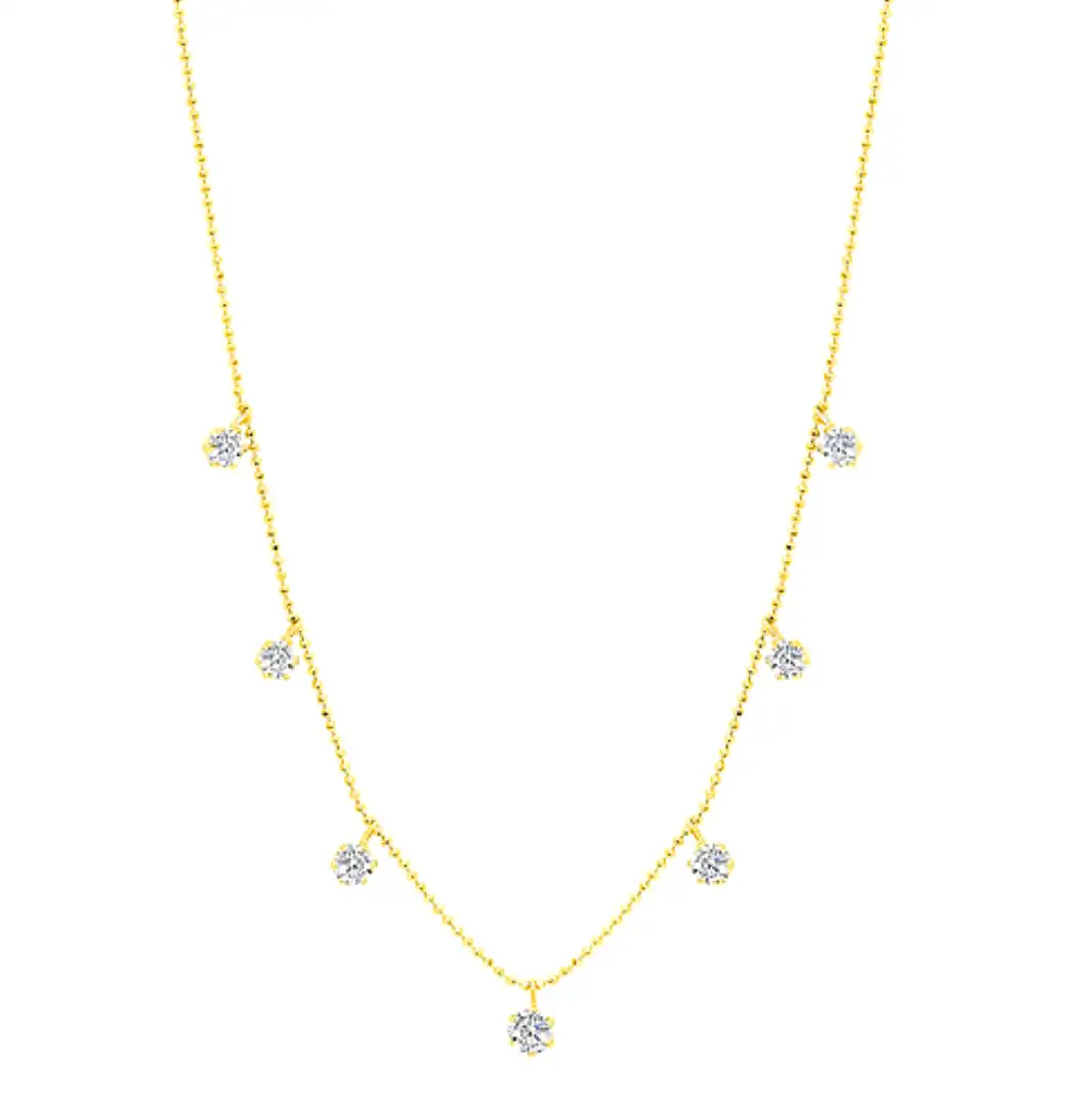 Graziela Yellow Small Floating Diamond Necklace