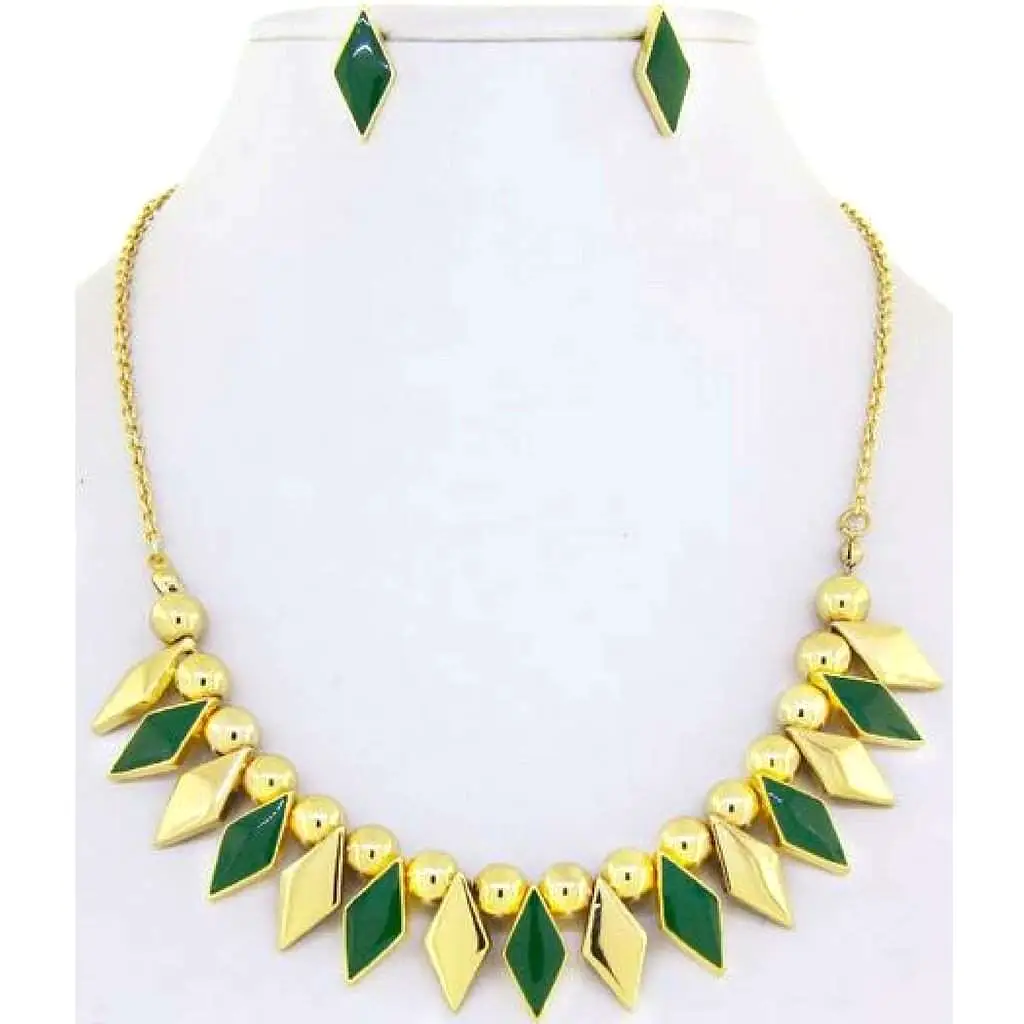 Green and Gold Diamond Necklace