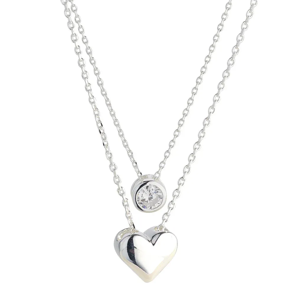 Heart & Solitare Necklace - Knight & Day