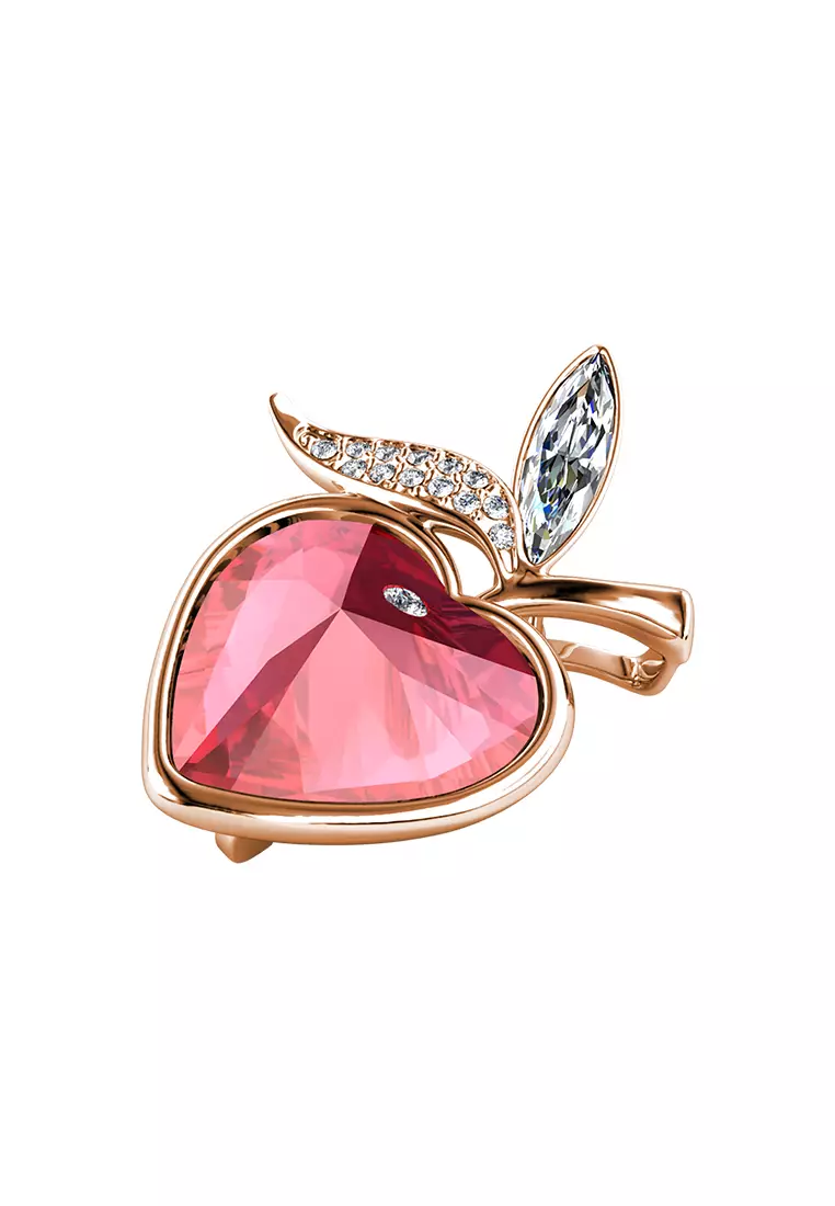 Her Jewellery Her Jewellery LUVEA - Love of Apple Brooch (Rose Gold) - Luxury Crystal Embellishments plated with 18K Gold