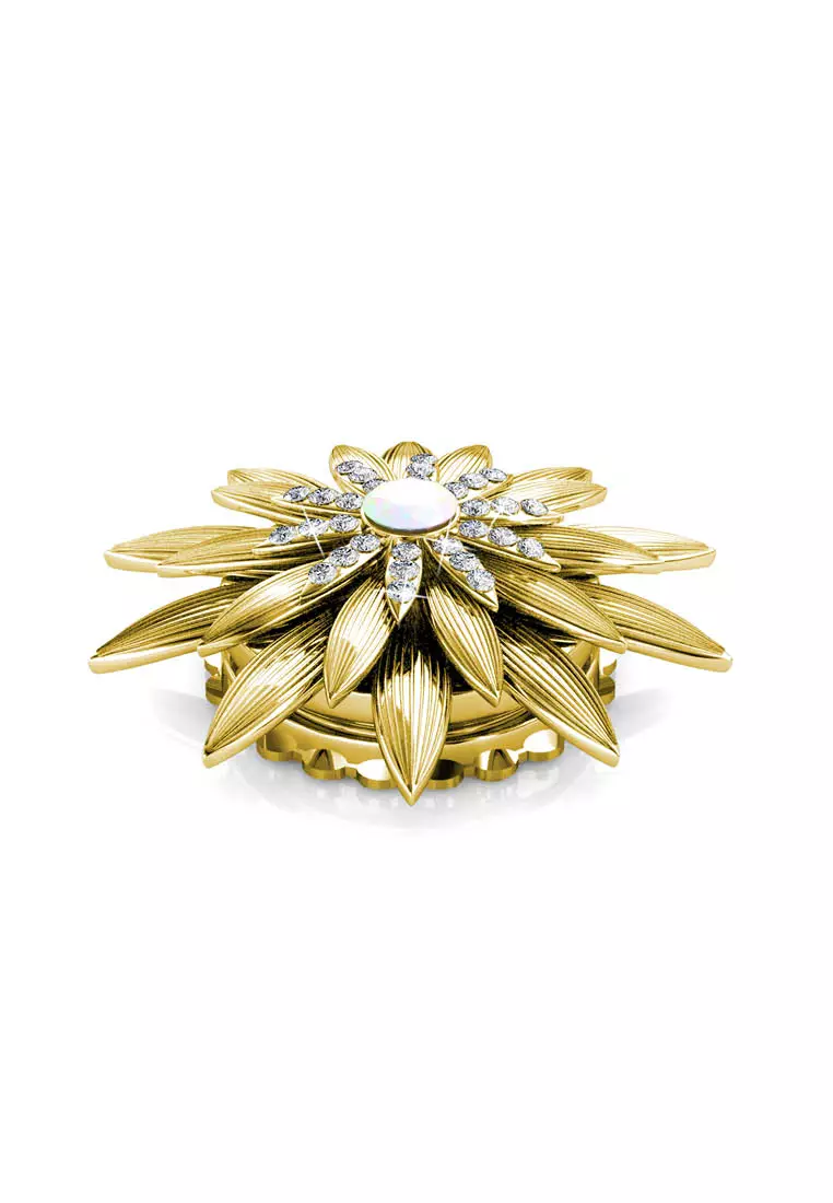 Her Jewellery Her Jewellery Shiny Lotus Brooch (Yellow Gold)‏ - Luxury Crystal Embellishments plated with 18K Gold