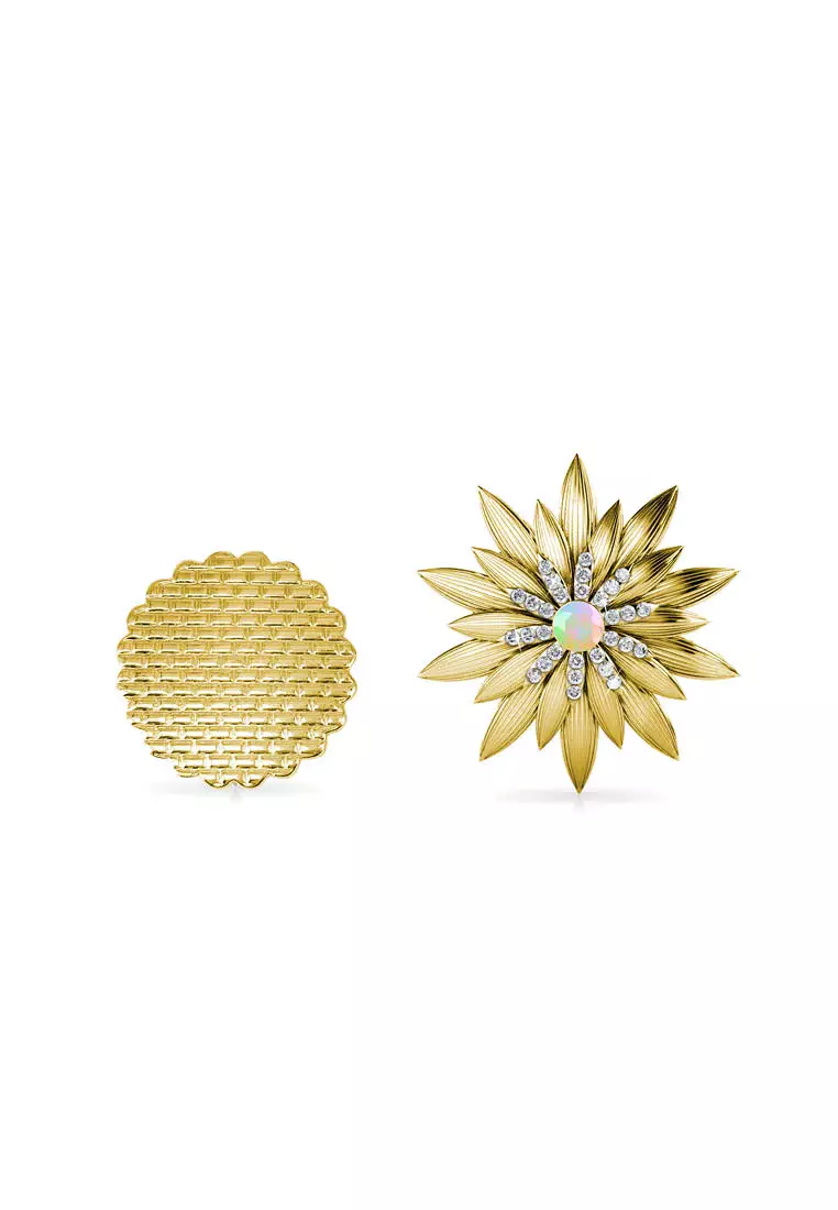 Her Jewellery Her Jewellery Shiny Lotus Brooch (Yellow Gold)‏ - Luxury Crystal Embellishments plated with 18K Gold