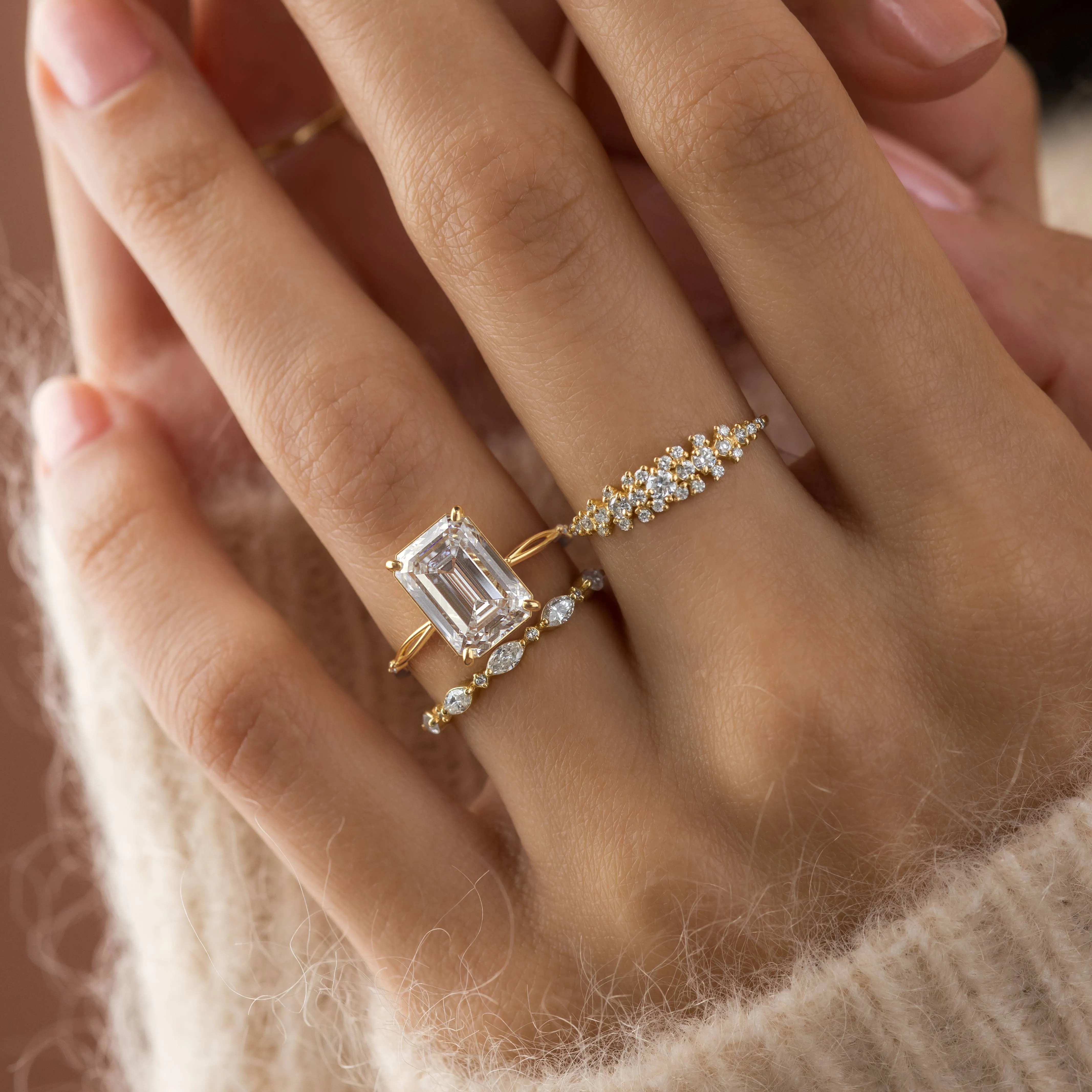 Hillside Ring, Emerald Cut