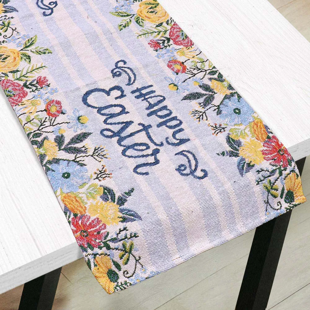 iLLASPARKZ HAPPY EASTER Message Flower Table Runner