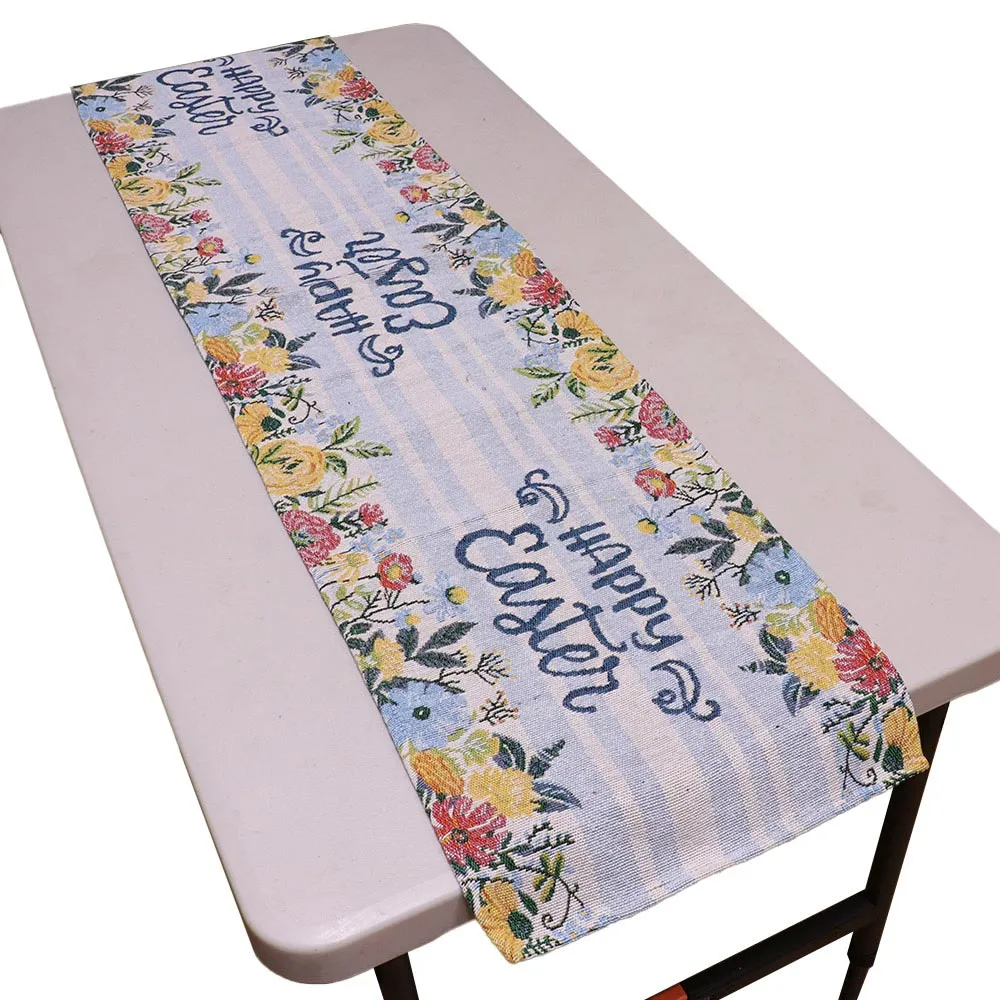 iLLASPARKZ HAPPY EASTER Message Flower Table Runner