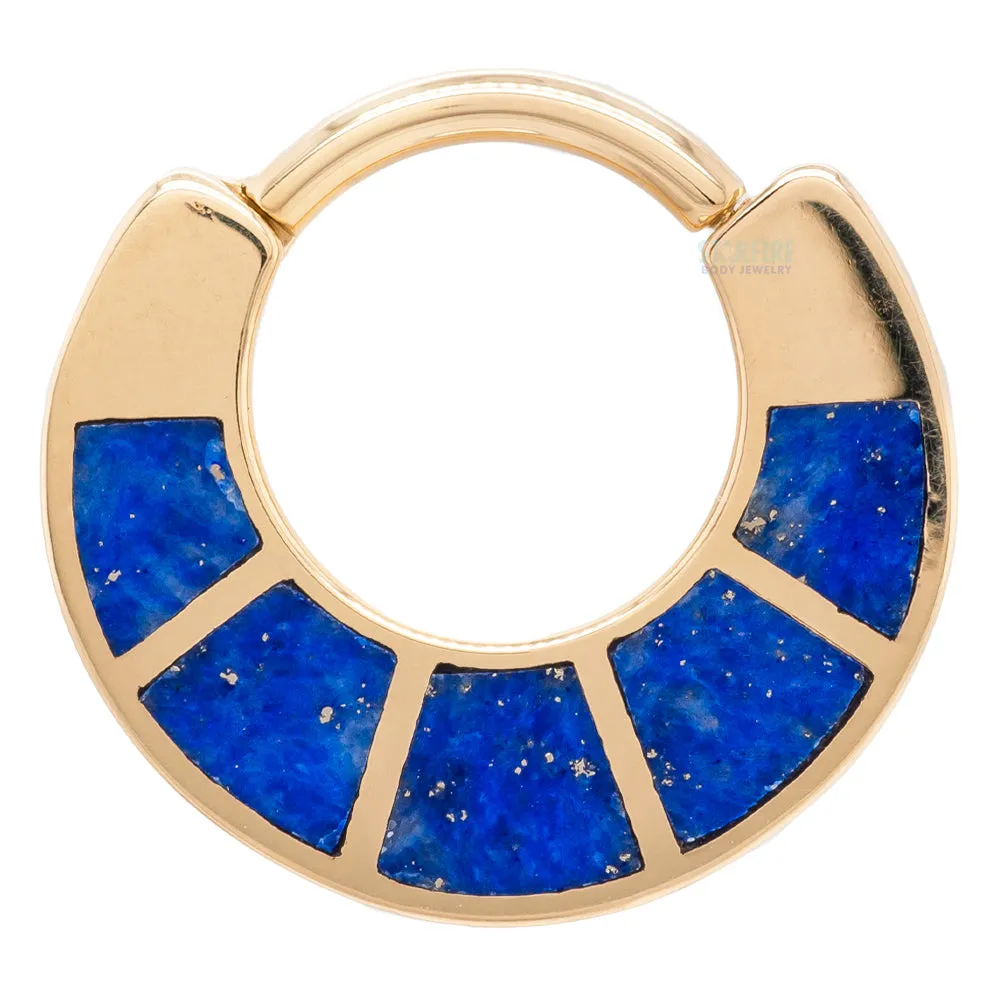 Islay Hinge Ring in Gold with Inlayed Lapis