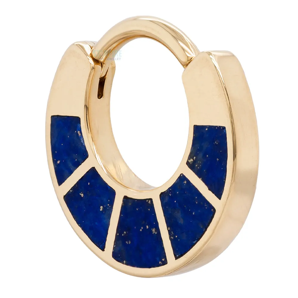 Islay Hinge Ring in Gold with Inlayed Lapis