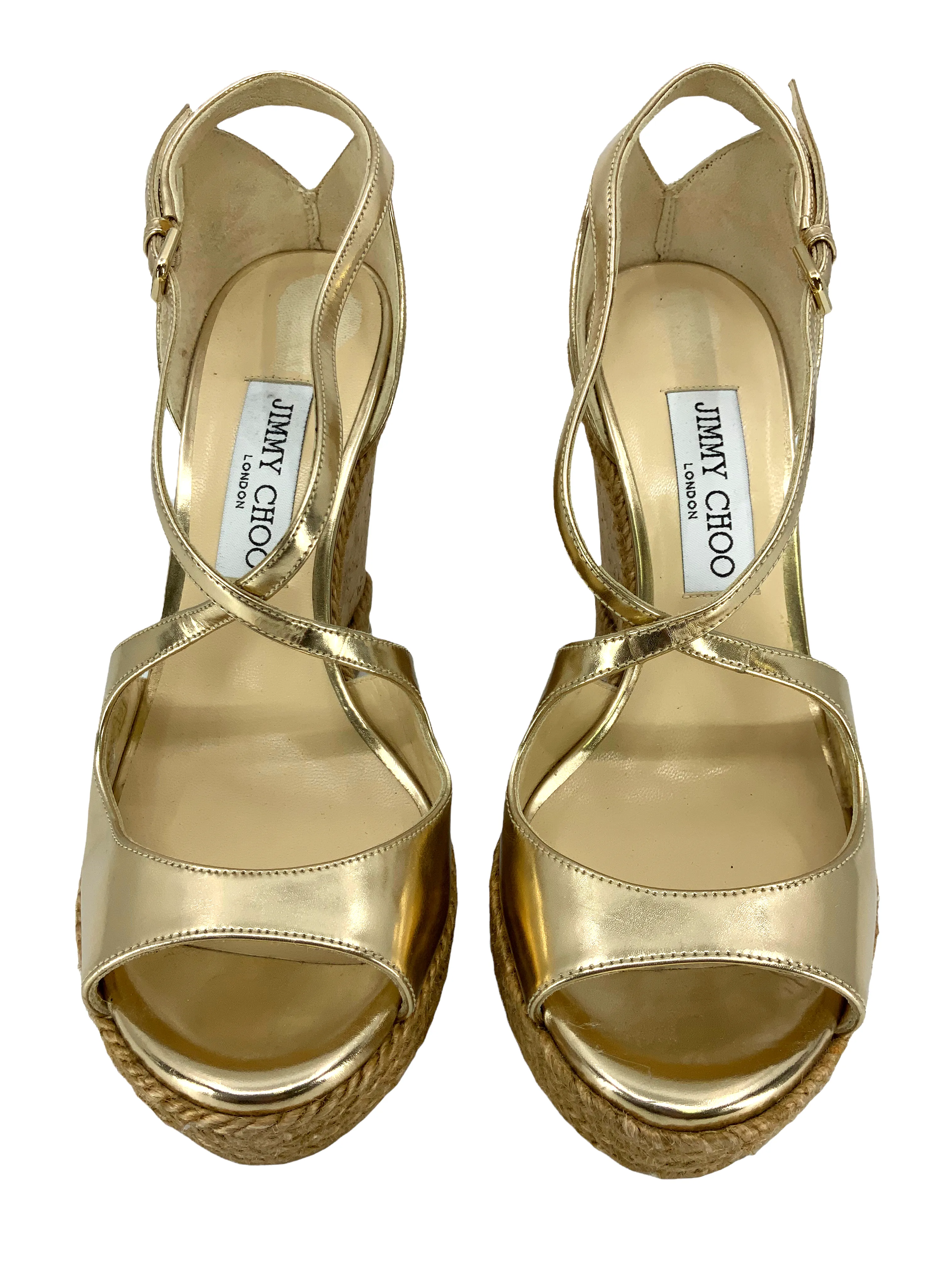 JIMMY CHOO Dakota Wedge Espadrille Wedge Sandals Size 7.5