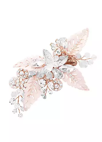 Jon Richard Molly Rose Gold Leaf & Navette Circle Hair Clip | Grattan