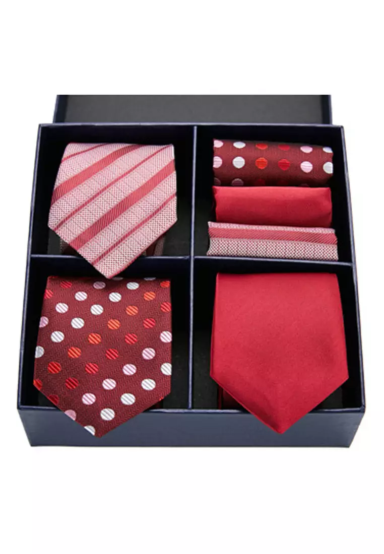 Kings Collection Tie, Pocket Square 6 Pieces Gift Set (KCBT2129)