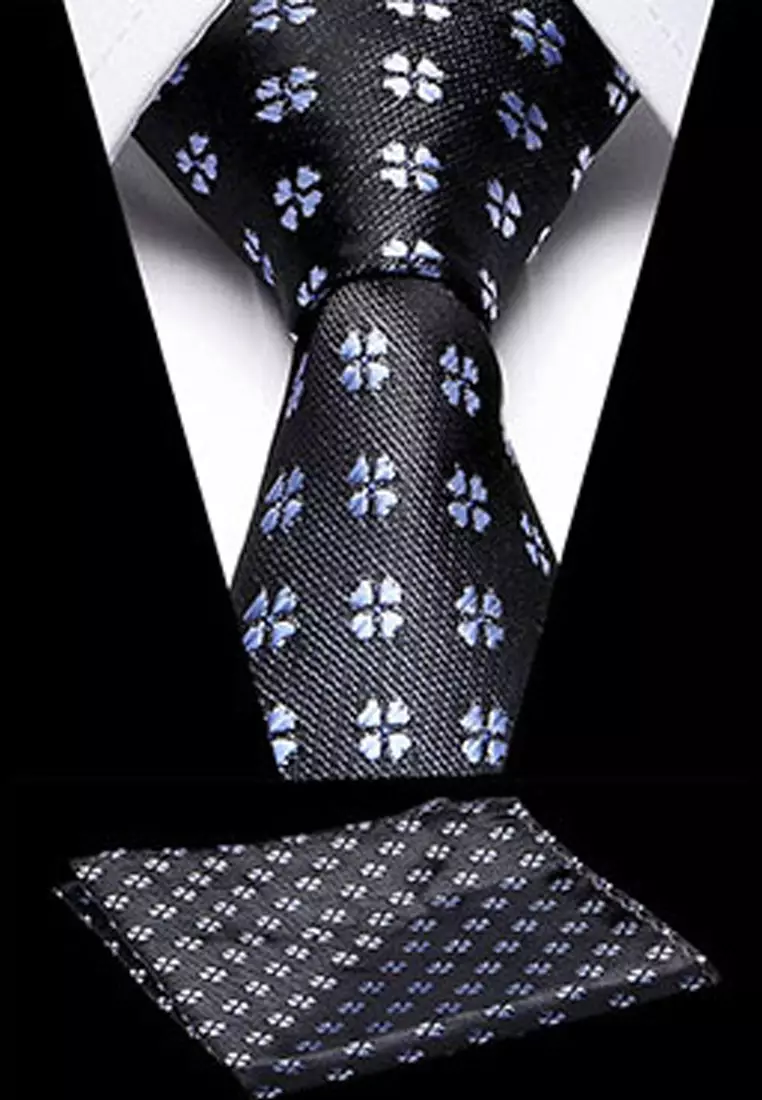 Kings Collection Tie, Pocket Square 6 Pieces Gift Set (KCBT2132)