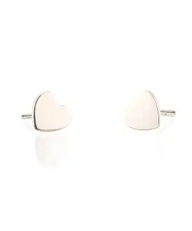 Kris Nations Heart Stud Earrings - Silver