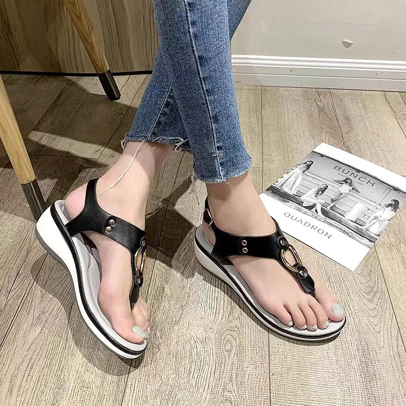 Ladies Rubber Sole Casual Wedge Sandals