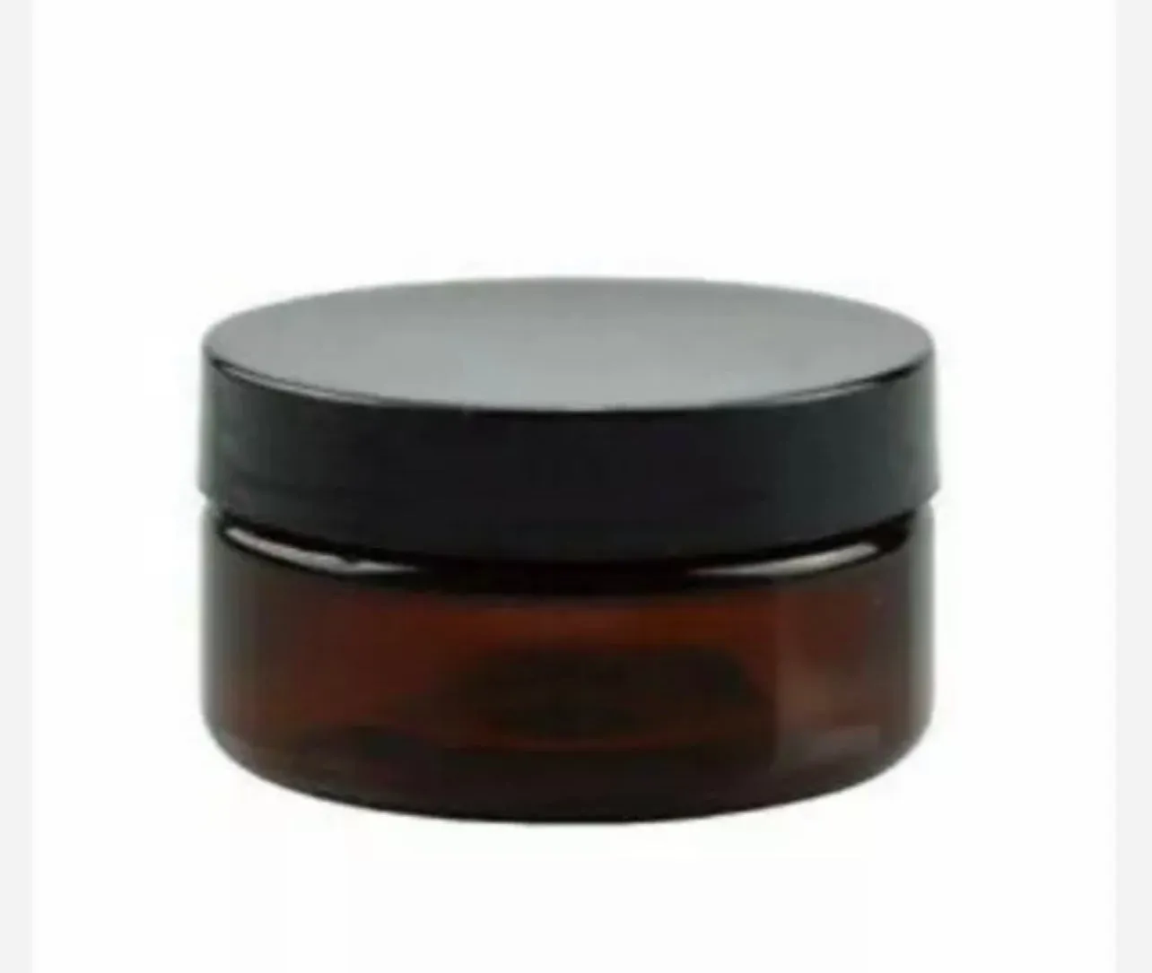 Large Amber PET cosmetic jar with lid - 250 mL 