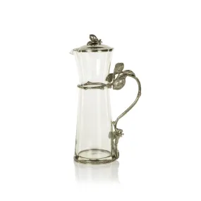 Limon Agria Pewter & Glass Pitcher With Lid