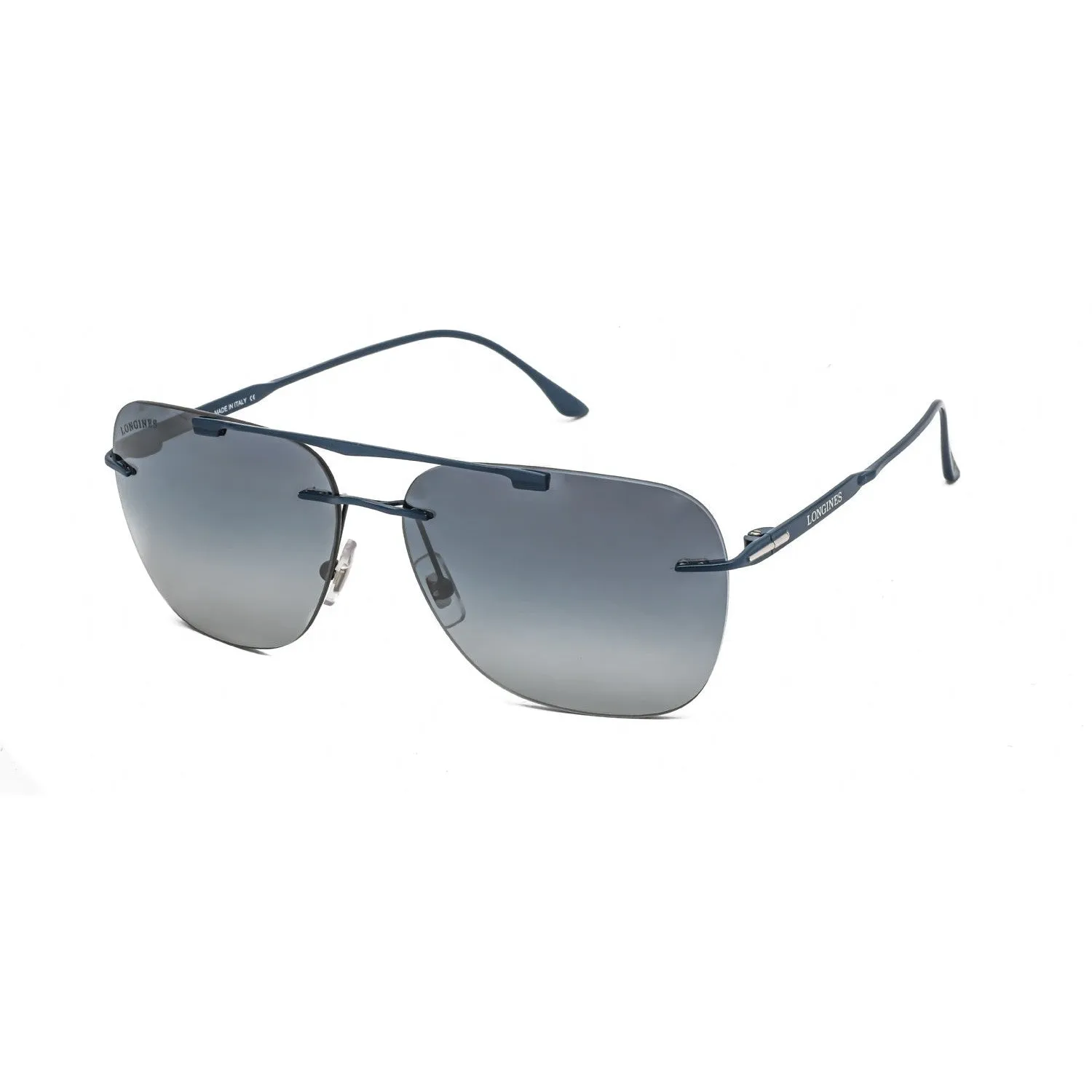 Longines LG0009-H Sunglasses Matte Blue / Blue Mirror