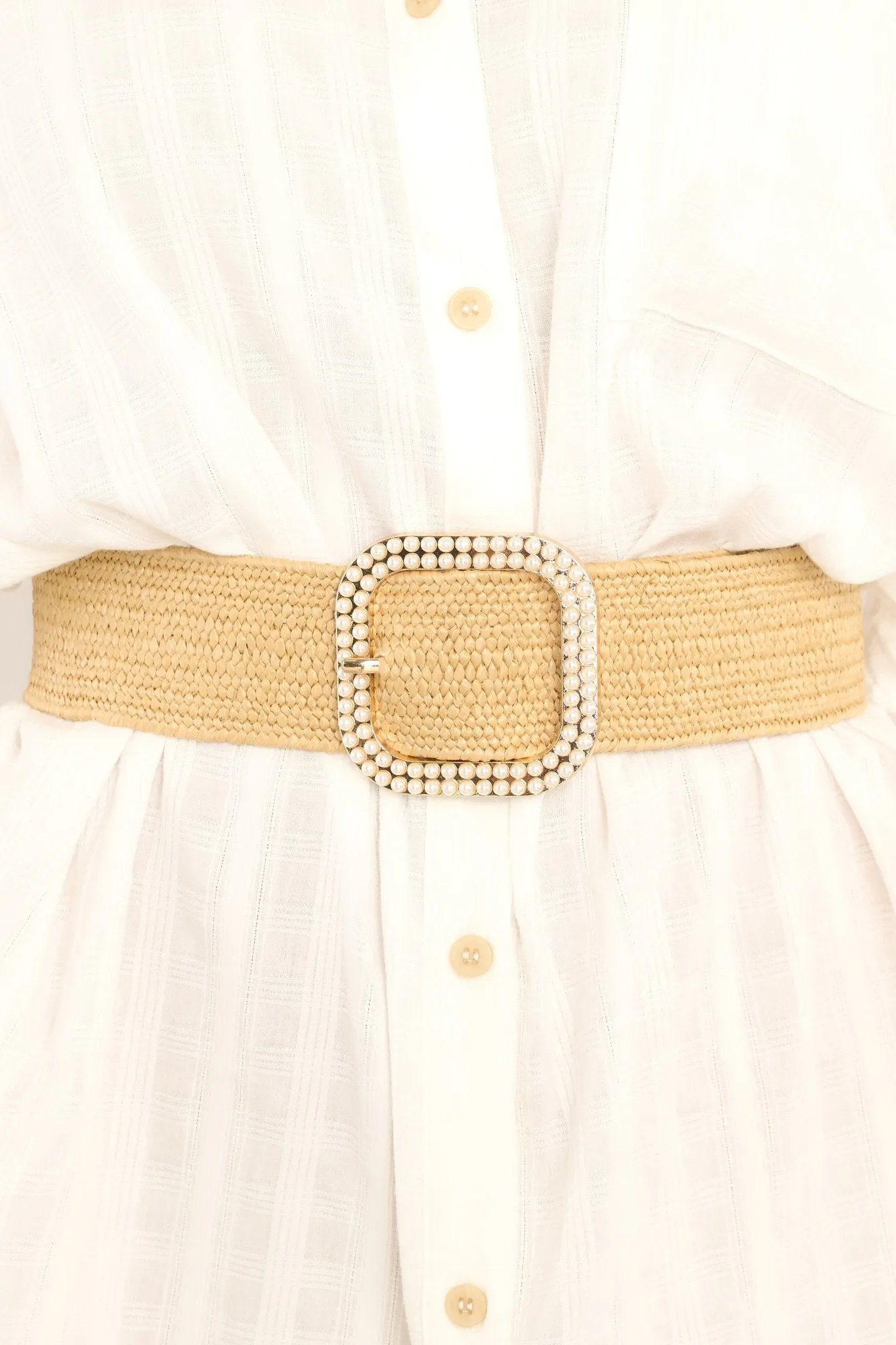 Luxe Luminosity Tan Pearl Belt