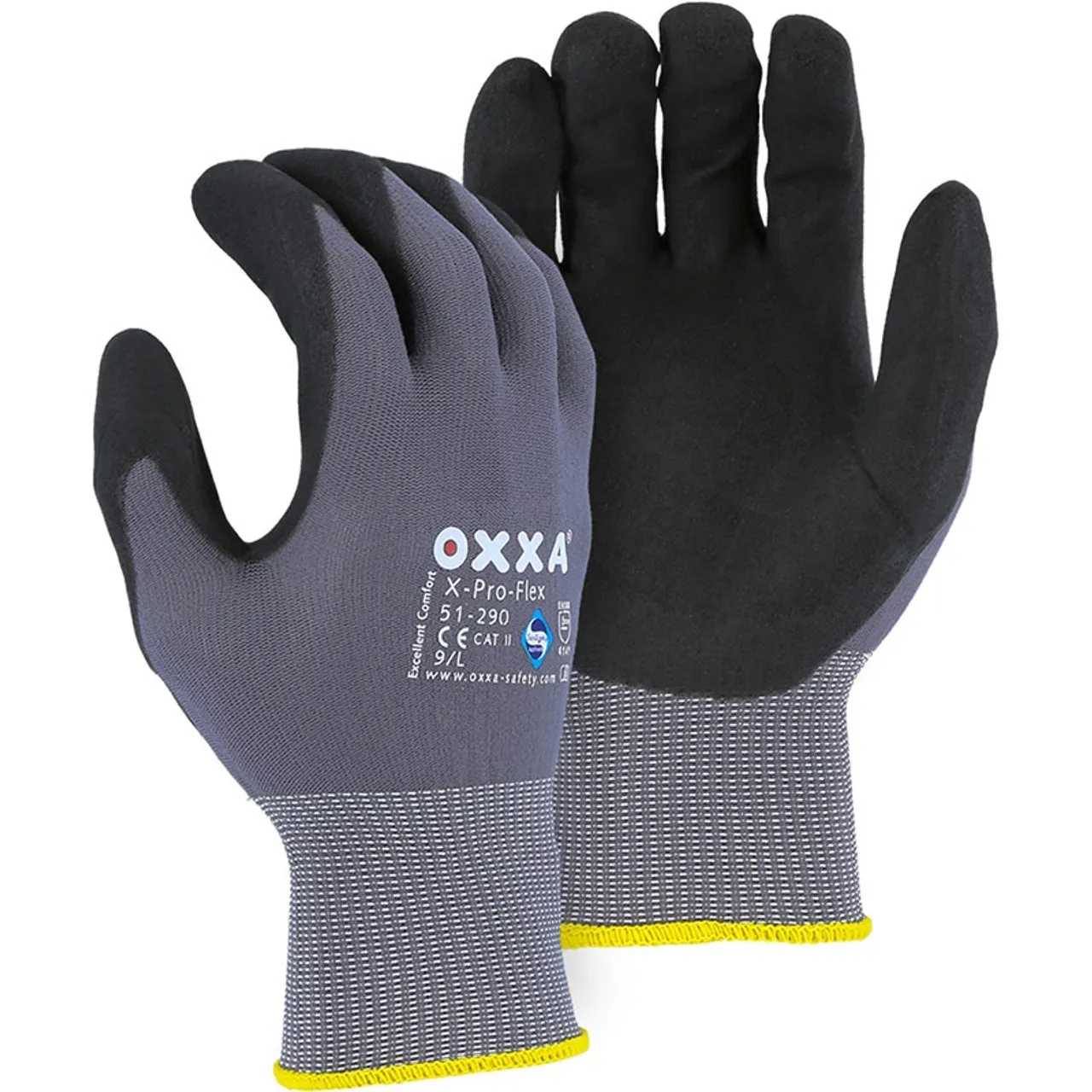 Majestic Box of 12 Pair OXXA Superior Micro Foam Nitrile Palm Gloves 51-290