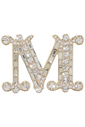 MAX MARA Monogram brooch with crystals -                         -                     -                