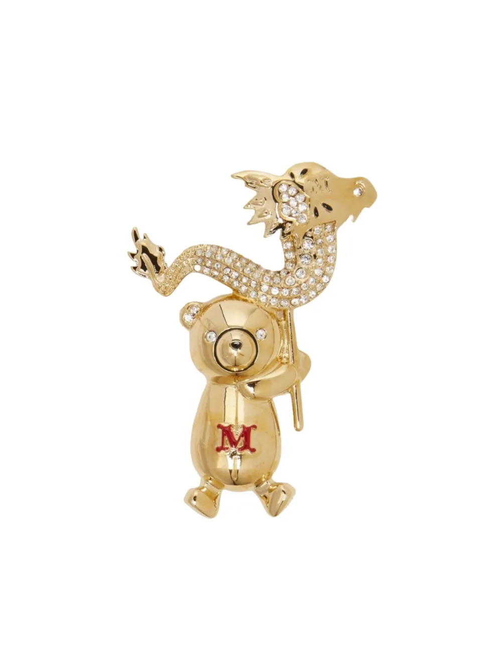 MaxMara Teddy Metal Dragon Brooch Gold | Luxury and style at your fingertips