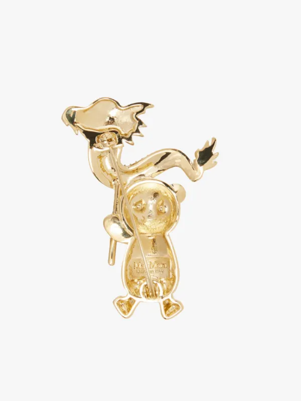 MaxMara Teddy Metal Dragon Brooch Gold | Luxury and style at your fingertips