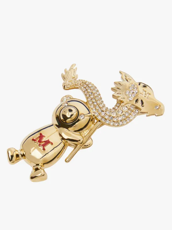 MaxMara Teddy Metal Dragon Brooch Gold | Luxury and style at your fingertips