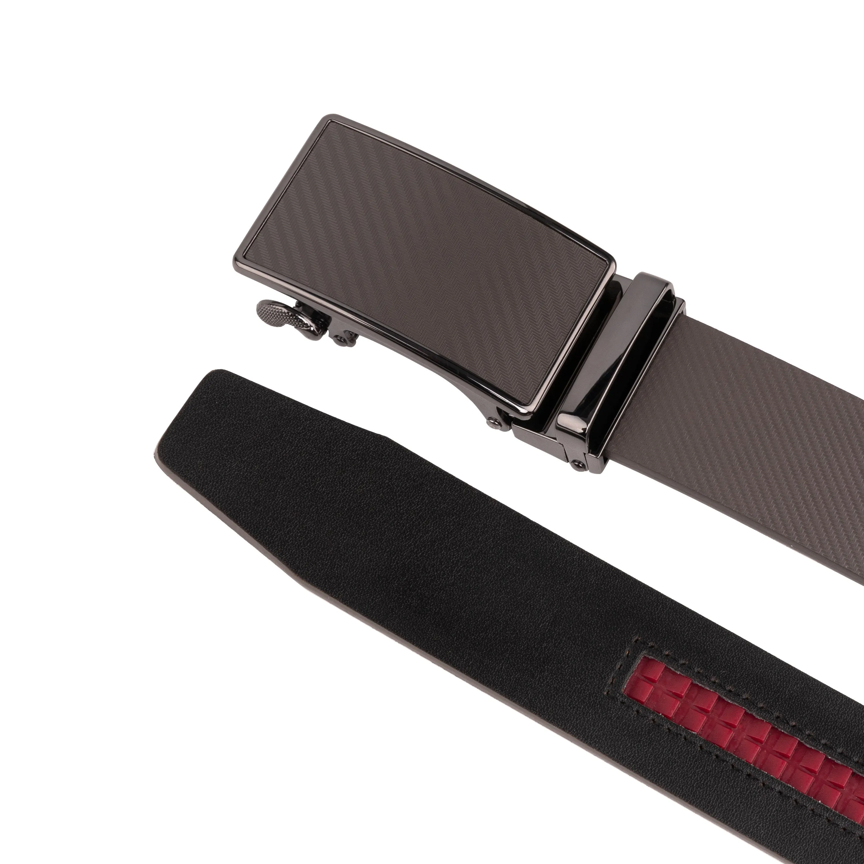 Men's Sliding Buckle Adjustable Leather Ratchet Belt