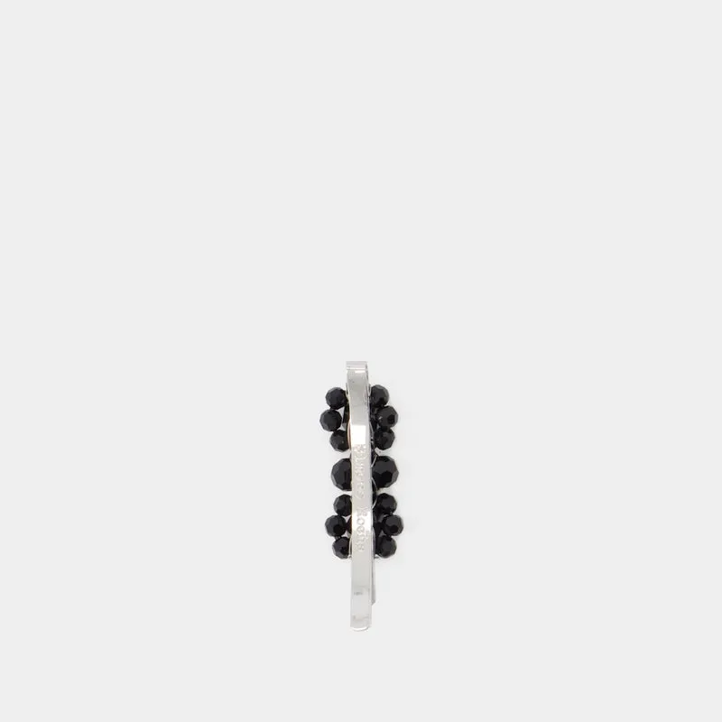 Mini Flower Hair Clip - Simone Rocha - Crystal - Black