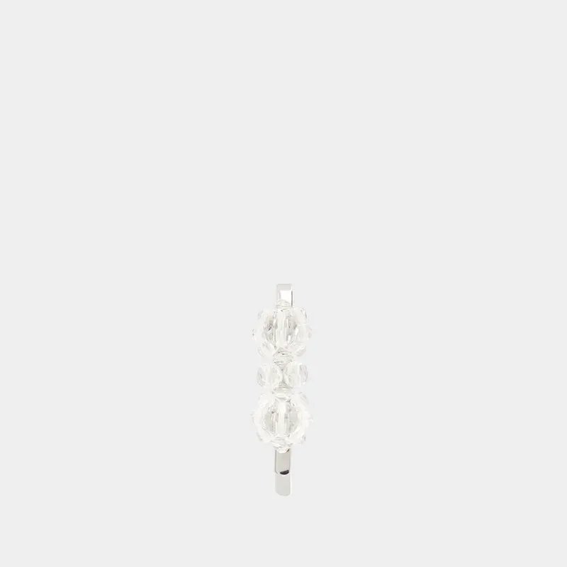 Mini Flower Hair Clip  - Simone Rocha - Crystal - White