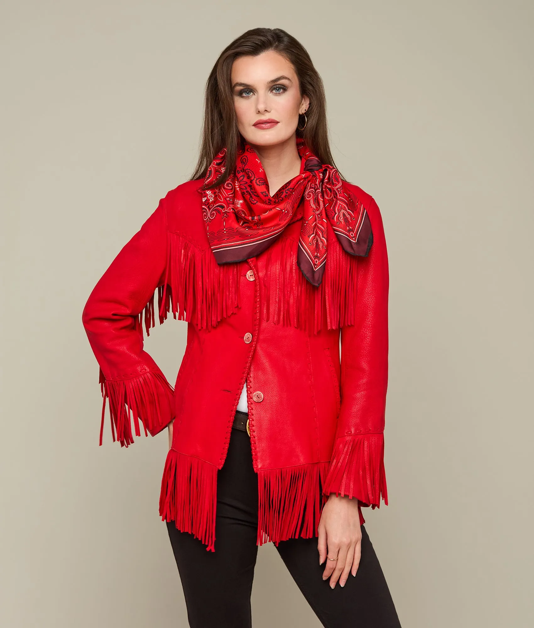 Mirrored L Scarf :: Red/Burgundy