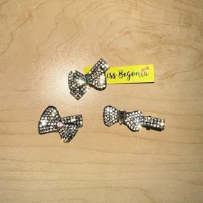 Miss Begonia Shimmer Bow Hair Clip