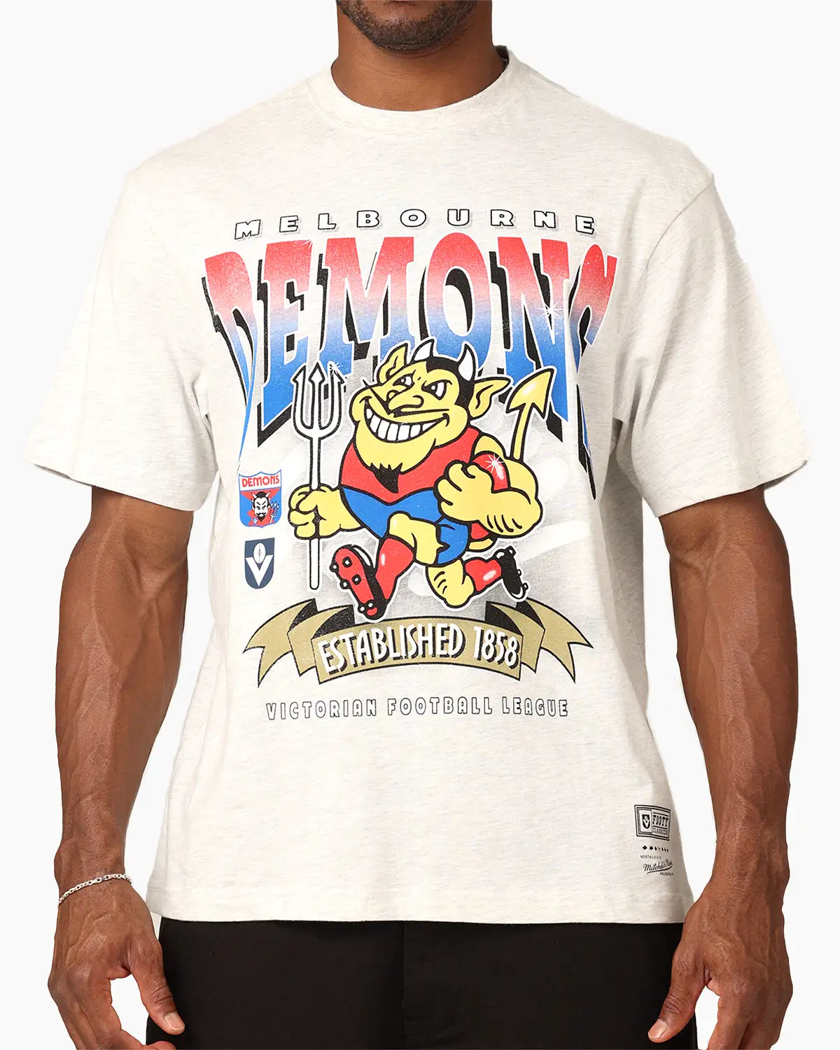 Mitchell & Ness Melbourne Demons Character T-Shirt Silver Marle