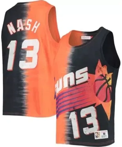 Mitchell & Ness Men's NBA Steve Nash Orange/Black Phoenix Suns Hardwood Classics Tie-Dye Name & Number Tank Top