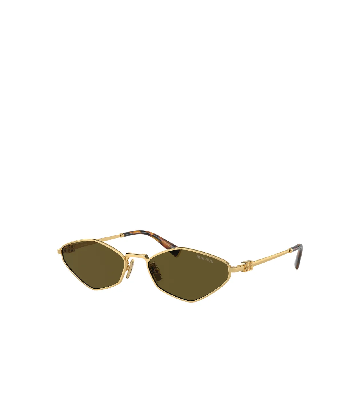 Miu Miu Irregular Sunglasses in Dark Brown