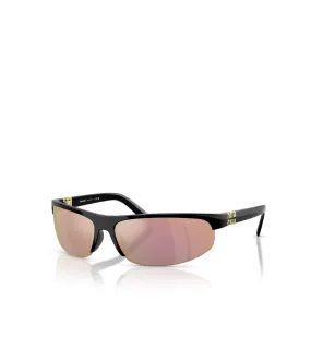 Miu Miu Oval Mirror Sunglasses in Dark Grey Pink