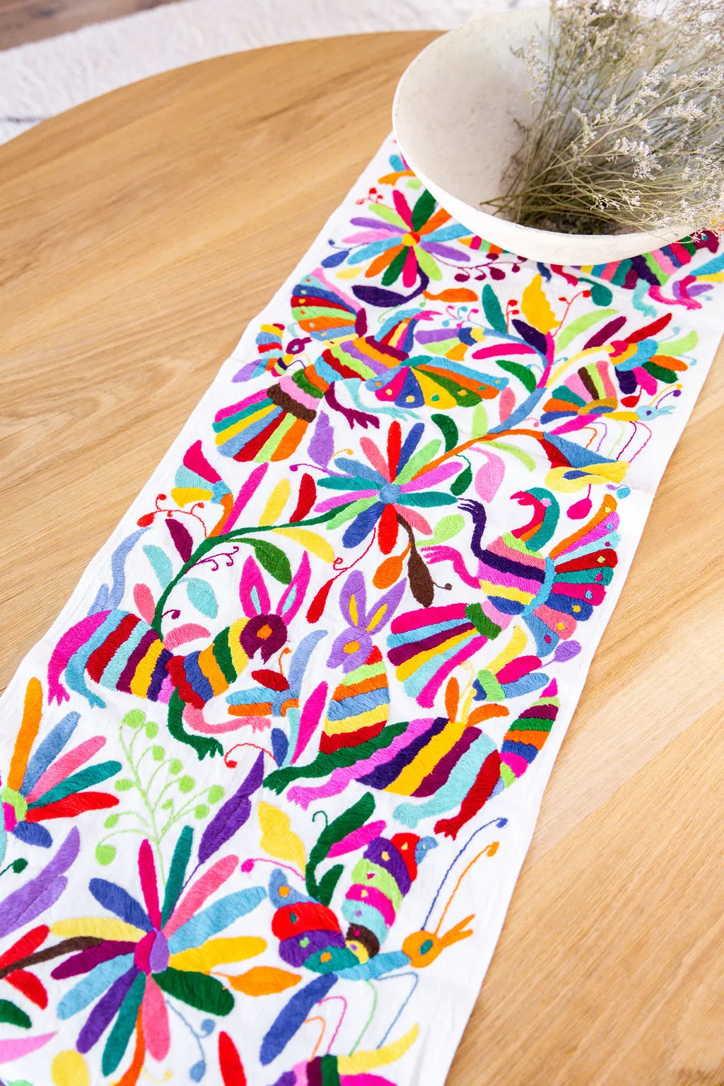 MULTI-COLORED OTOMI TABLE RUNNER