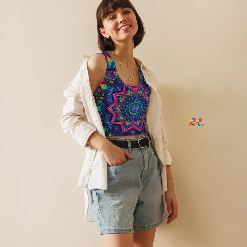 Neon Mandala Crop Top