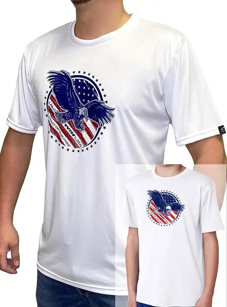 NEW! Adult and Child Size Bundle Land of the Free Microtech T-shirts by WSI Made in USA 702ELSSWL