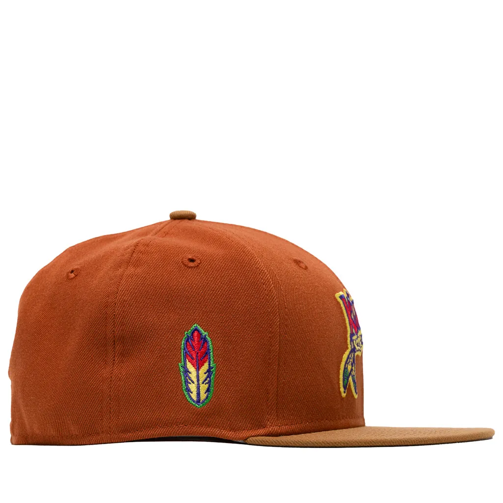 New Era x Politics Kinston Indians 59FIFTY Fitted Hat - Rust/Tan