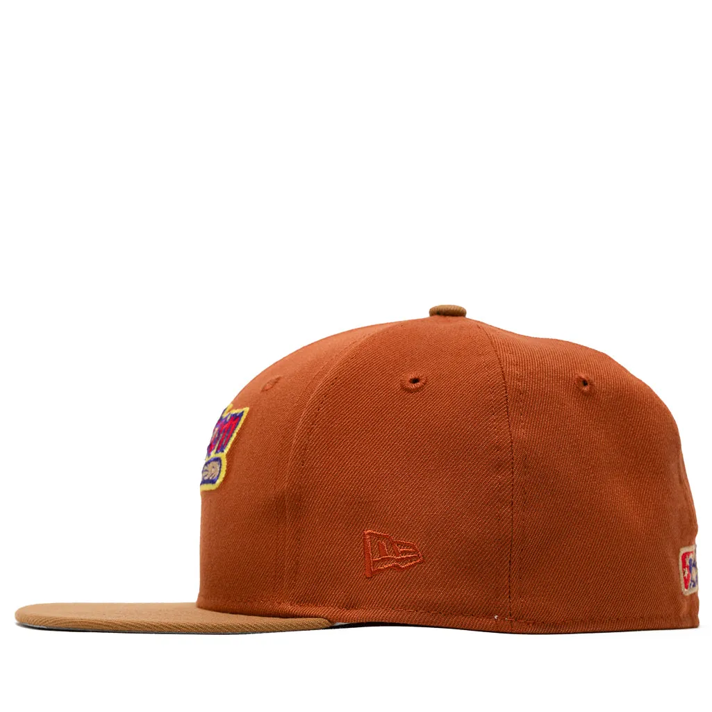 New Era x Politics Kinston Indians 59FIFTY Fitted Hat - Rust/Tan