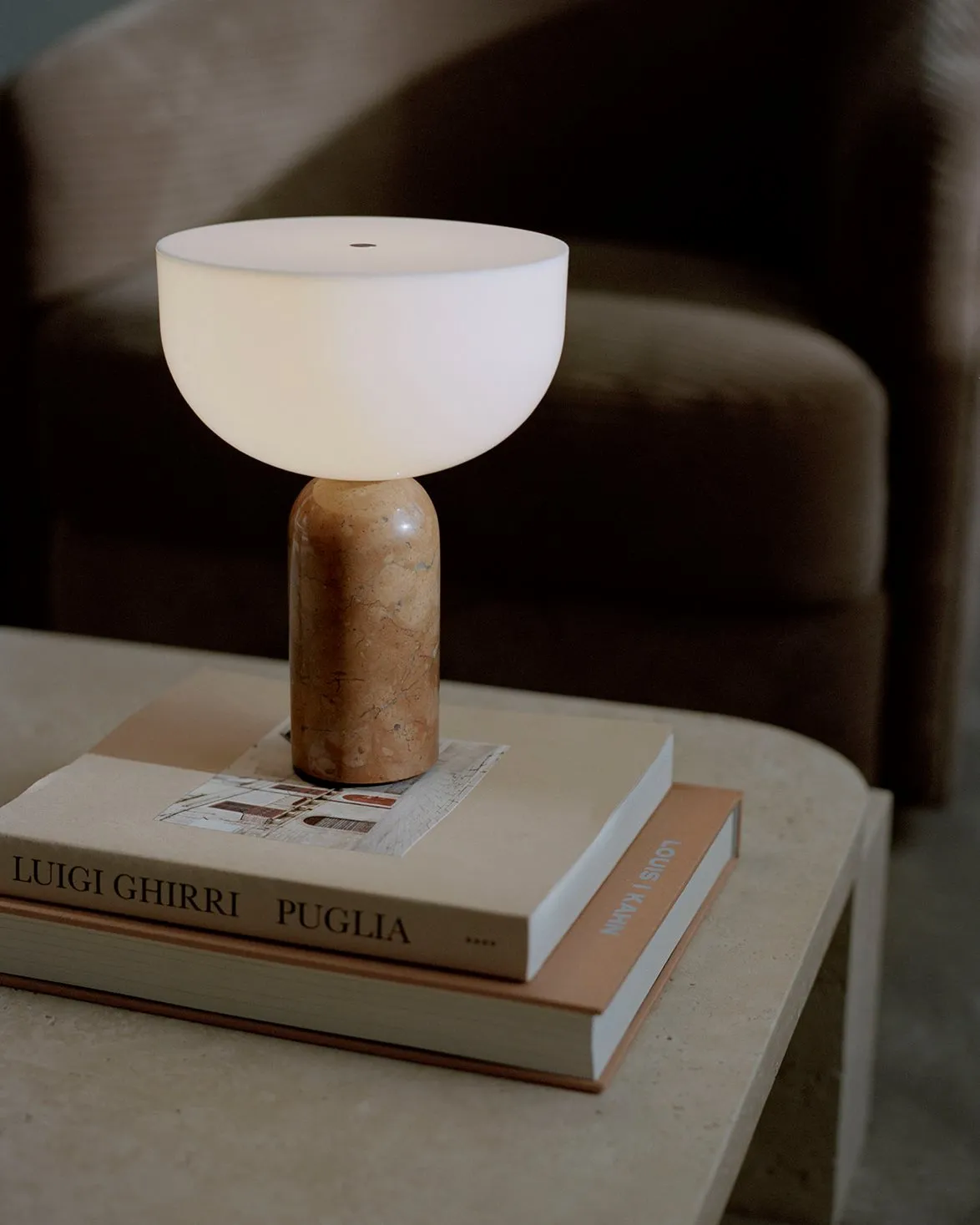 New Works Kizu Portable Table Lamp Breccia Pernice