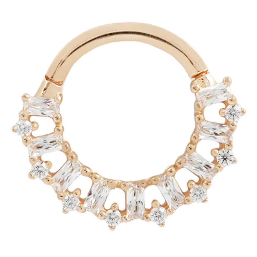 Obsessed Hinge Ring / Clicker in Gold with CZ's