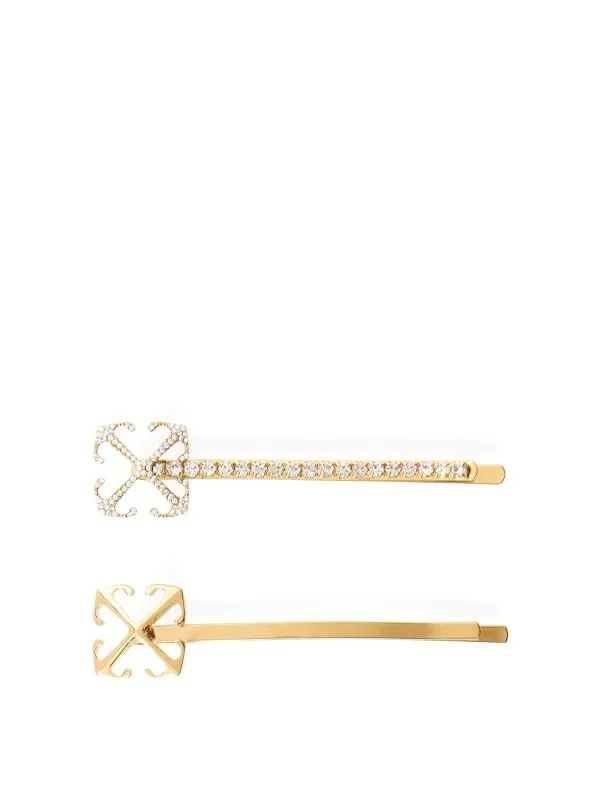 Off-White Arrow Hair Clip (Set Of Two)