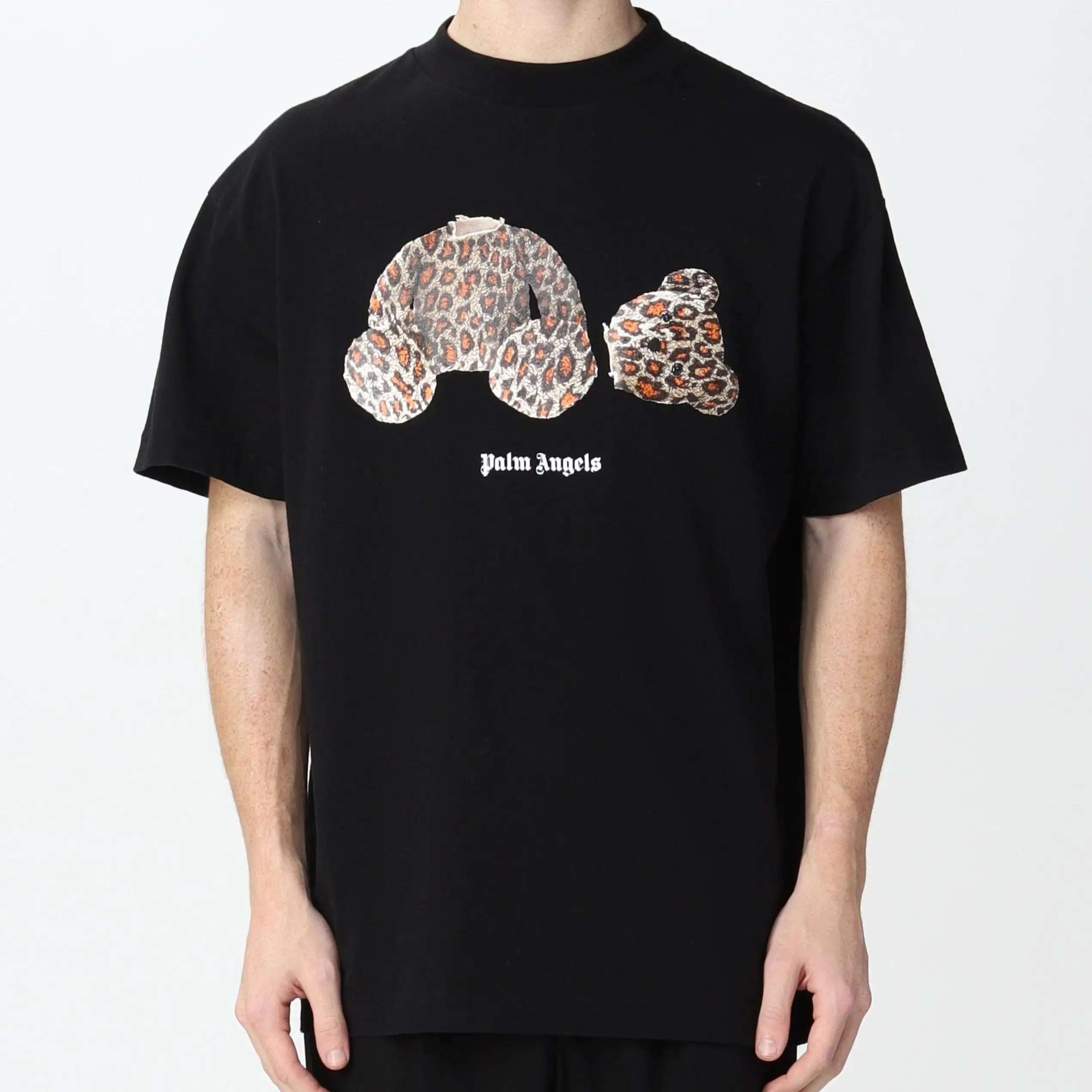 PALM ANGELS Kill The Bear Leopard Tee Black